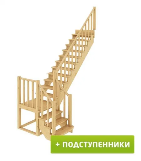 Лестница К-022м с подступенками П сосна