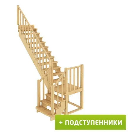 Лестница К-021м с подступенками Л бук