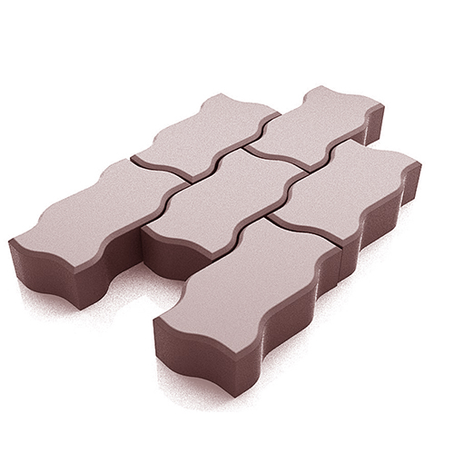 Брусчатка вибролитье Арт Альянс Волна 238 х 103 х 45 Красный