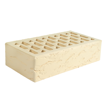 Кирпич лицевой пустотелый Норский 1НФ слоновая кость рифленый