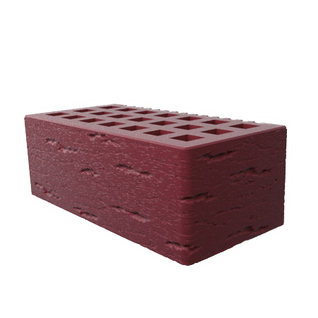 Саранский кирпич лицевой (СЗЛК) 1.4НФ бордо ольха3