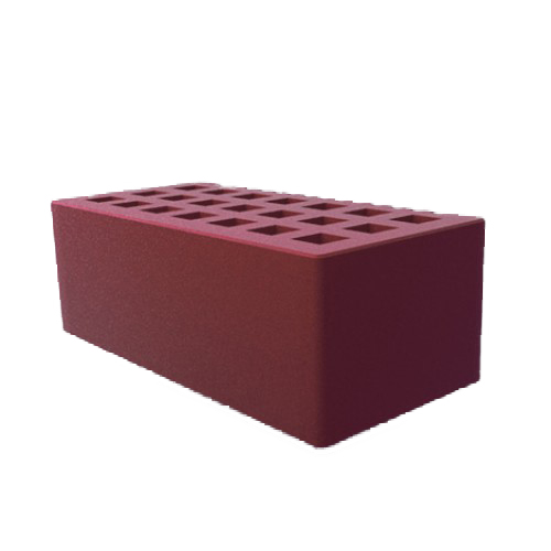 Саранский кирпич лицевой (СЗЛК) 1.4НФ бордо гладкий