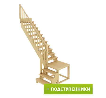 Лестница К-002м/1 с подступенками Л бук