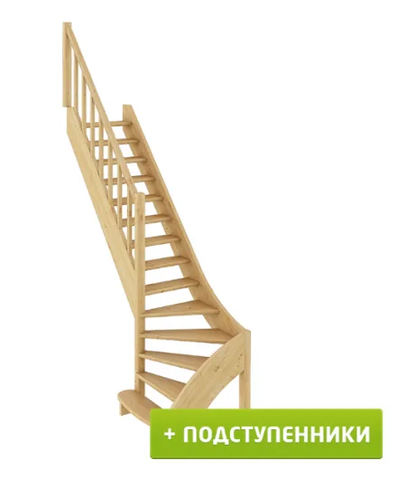 Лестница ЛС-07м/3 с подступенками Л бук